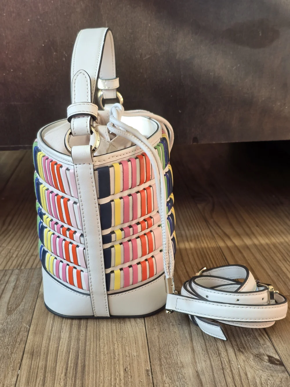 kate spade New York Pippa Woven Small Bucket Bag